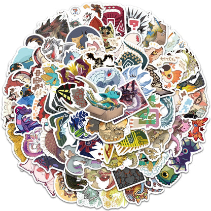 10/30/64PCS Cute Monster Hunter Hot Game Lable Stickers For Skateboard Gift Bicycle Computer Notebook Car Decal Children Toys F3