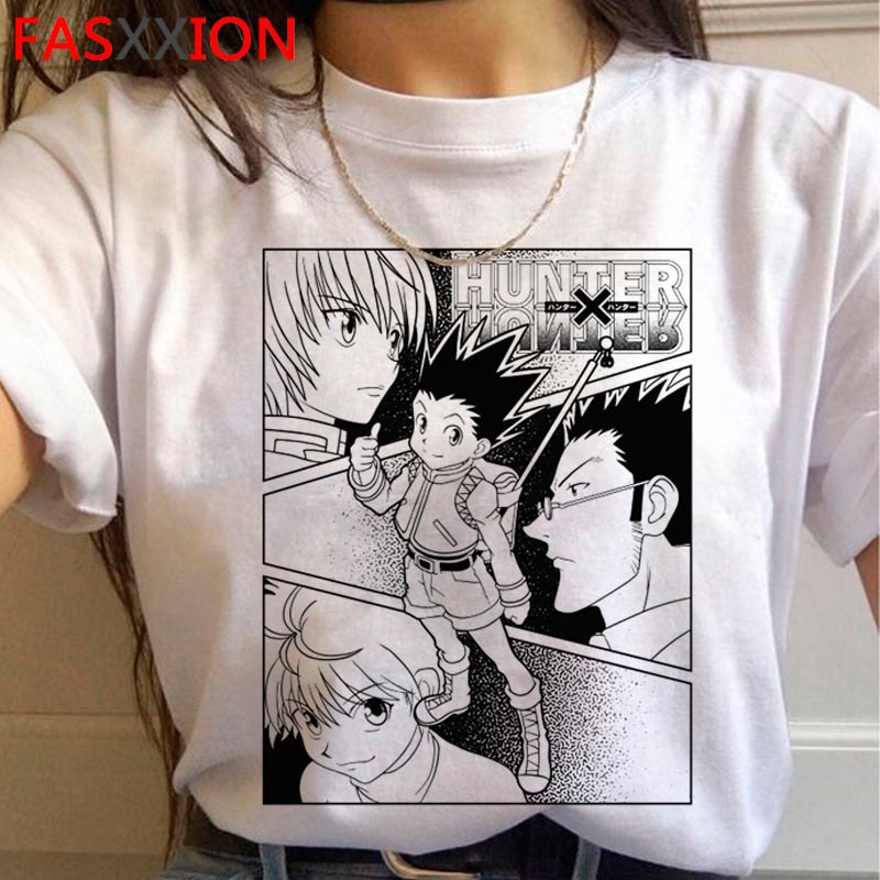 Hunter x Hunter killua zoldyck kurapika hxh t-shirt male japanese 2021 print couple clothes  clothes