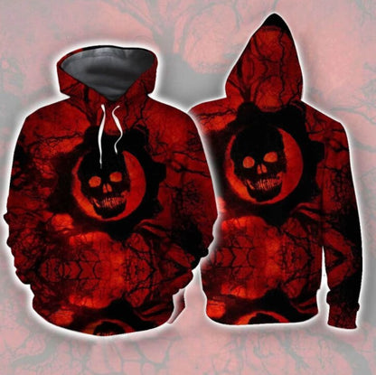 Game war machine 5 3D printed Hooded Sweatshirt gears Cosplay clothing men&#39;s and women&#39;s casual sports long sleeve coat Gears of War