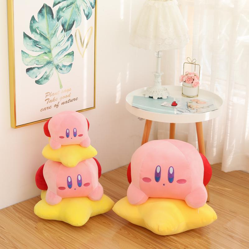 25Cm Kawaii Kirby Plush Toy Lovely Stuffed Animal Plush Ragdoll Soft Peluche Cute Kirby with Star Home Decor Room Accessory Gift