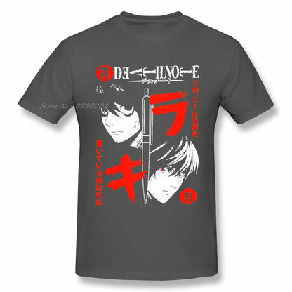 Death Note Pencil T Shirt For Men Vintage 100% Cotton Tee Shirt Crew Neck Short Sleeve T-Shirt Birthday Tshirt Present Clothes