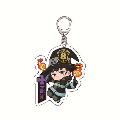 Enn Enn No Shouboutai Fire Force Cosplay Keychain High Quality Transparent Acrylic Fashion Anime Figures Key Chain Cute Trinkets