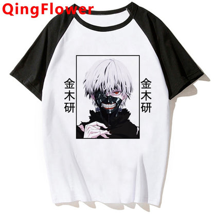 Japanese Anime Kaneki Ken Y2k Tokyo Ghoul T Shirt Men Kawaii Manga Graphic Tees Fashion Tshirt Summer 90s Tops T-shirt Male