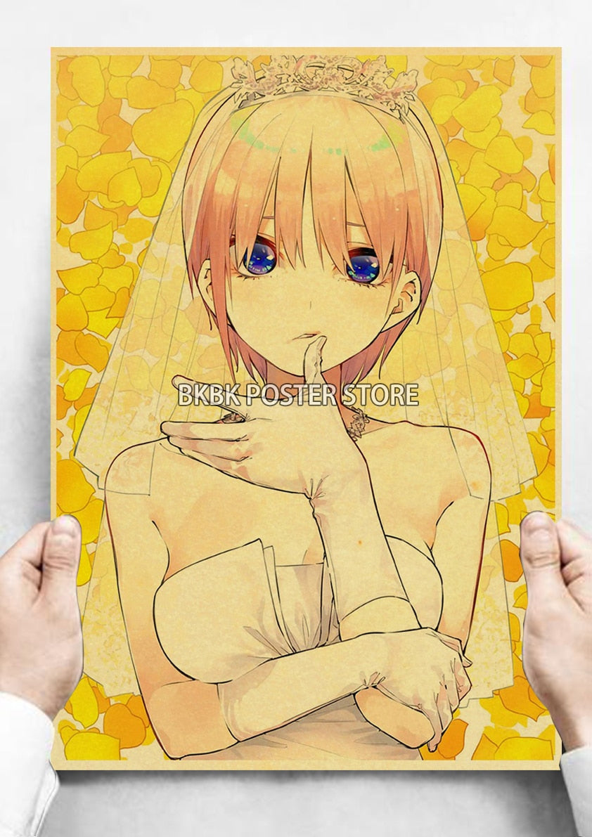 The Quintessential Quintuplets Poster Classic Nostalgia Wall Sticker Posters and Home Decoration Kraft Room Decoration Chambre