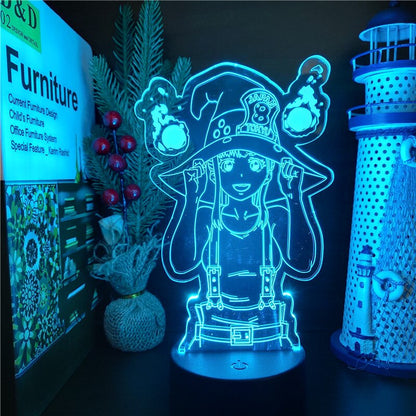 Fire Force Maki Oze Anime Figure 3D Illusion Lamp LED RGB Neon Night Light Kids Bedroom Table Decor Lighting Manga Birthday Gift