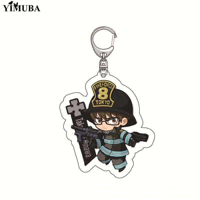 Enn Enn No Shouboutai Fire Force Cosplay Keychain High Quality Transparent Acrylic Fashion Anime Figures Key Chain Cute Trinkets