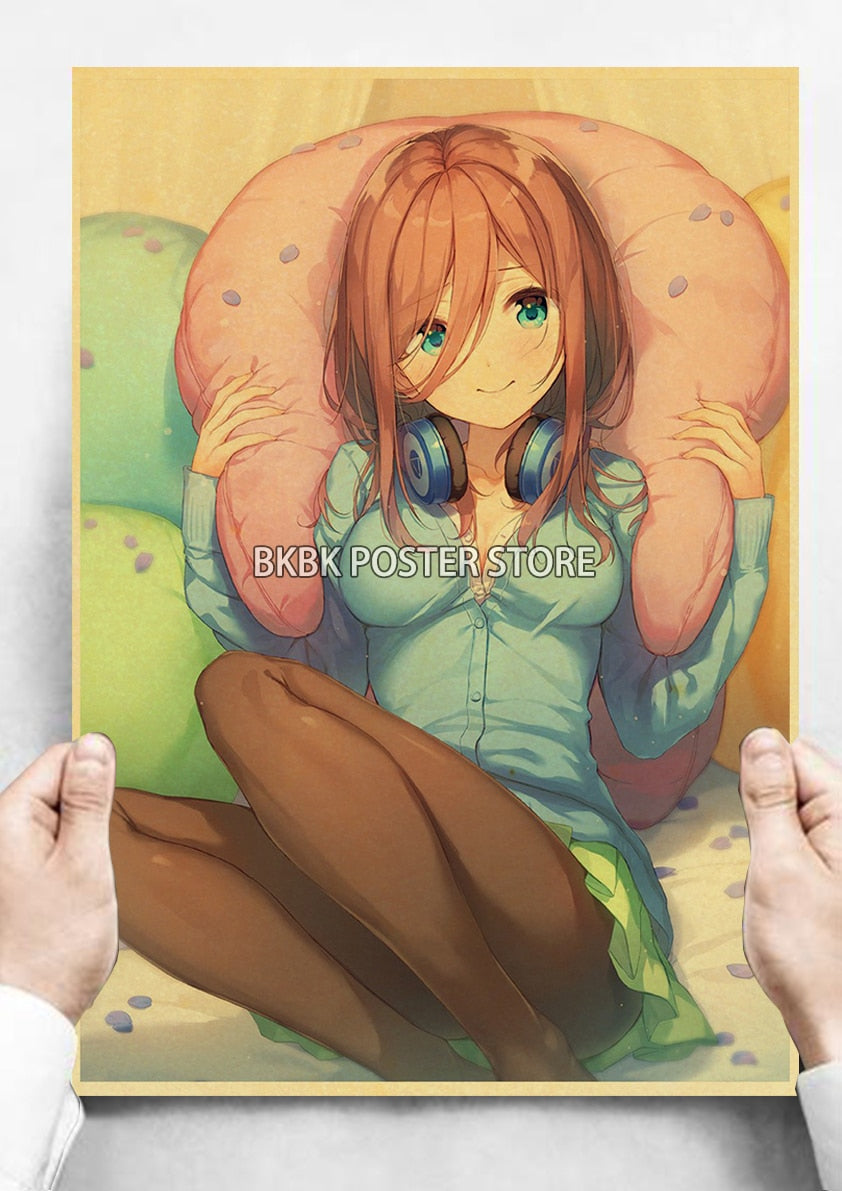 The Quintessential Quintuplets Poster Classic Nostalgia Wall Sticker Posters and Home Decoration Kraft Room Decoration Chambre