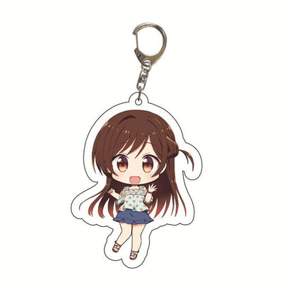 Manga Kanojo Okarishimasu Keychain Anime Rent A Girlfriend Key Chain Ichinose Chizuru Acrylic Figure Key Ring Bag Charm Trinkets