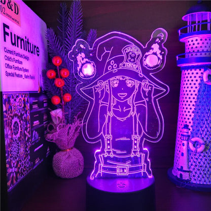 Fire Force Maki Oze Anime Figure 3D Illusion Lamp LED RGB Neon Night Light Kids Bedroom Table Decor Lighting Manga Birthday Gift