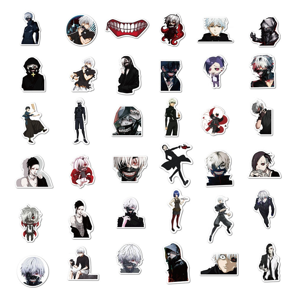 10/30/50PCS Classic Animation Tokyo Ghoul Suitcase Notebook Mobile Phone Refrigerator Helmet Graffiti WaterproofStickerWholesale