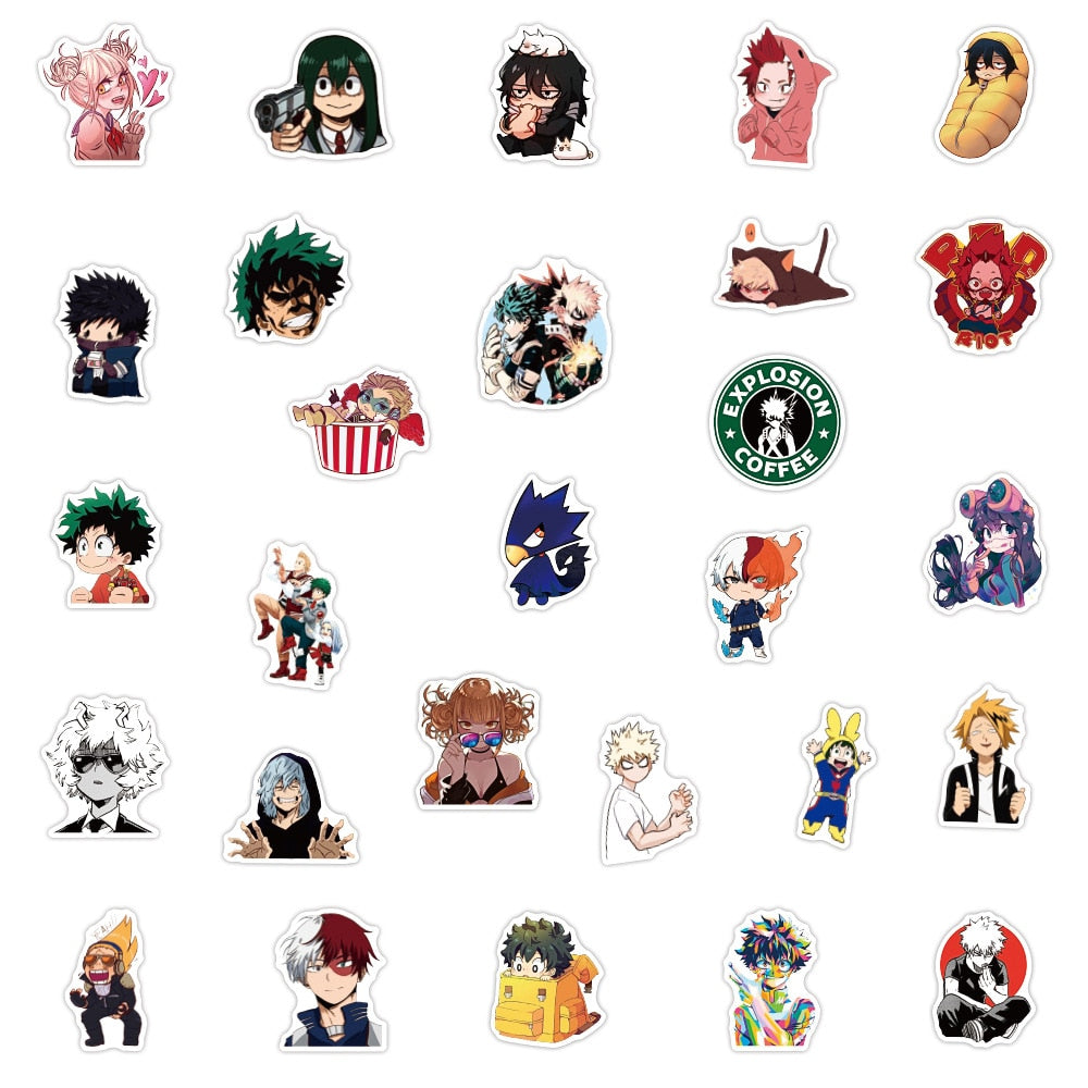 10/30/50/100pcs My Hero Academia Anime Stickers Graffiti Laptop Phone Izuku Midoriya Might Boku No Hero Academia Character Decal