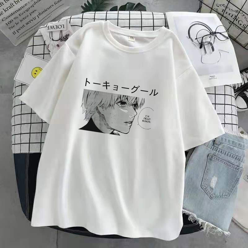 Oversized T-Shirt Men Women Cartoon Hot Japanese Anime Tokyo Ghoul Kaneki Ken Graphic Fashion Unisex Tshirt Summer Top female