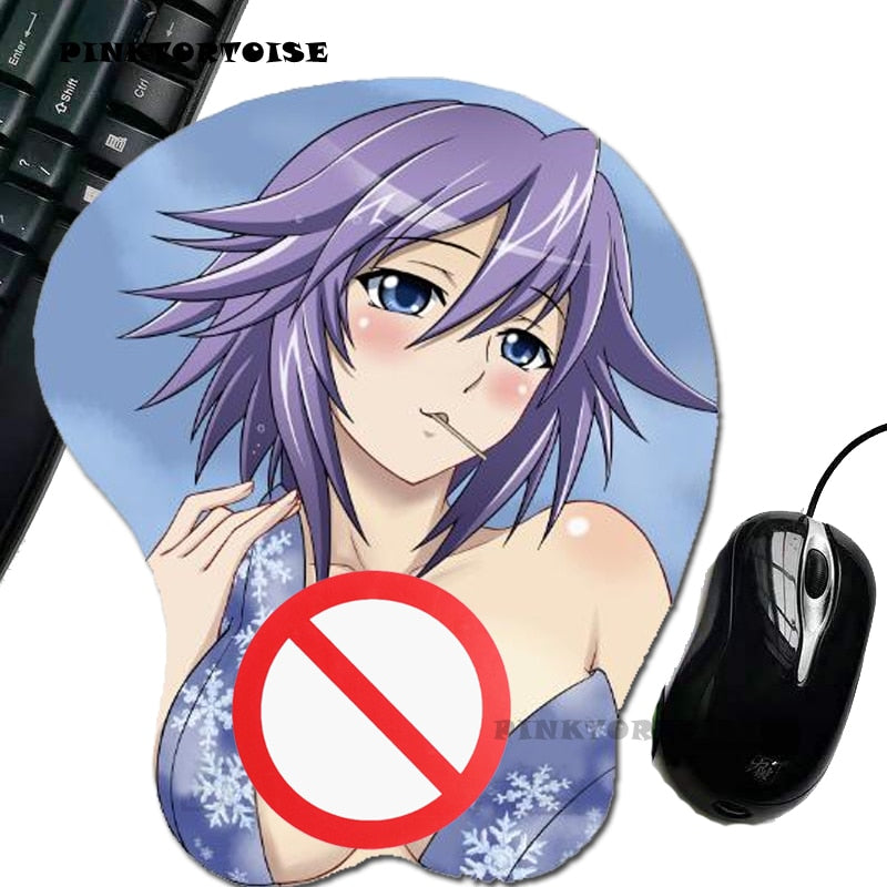 PINKTORTOISE Anime shirayuki mizore 3D Mouse Pad with Wrist Rest Silicone gel filled Mouse Mat Rosario to Vampire mousepad rug