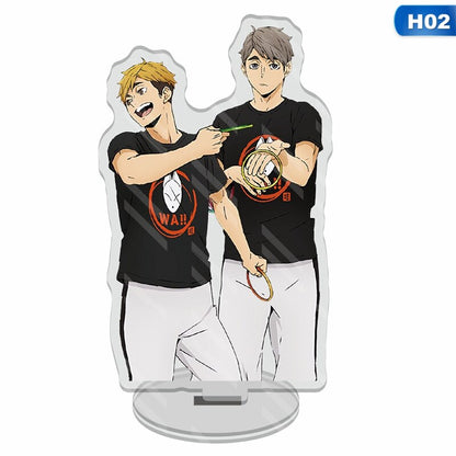 Anime Haikyuu!! Acrylic Desk Stand Figures Models Volleyball Teenagers Figures Plate Holder Cake Topper Activities Table Decor