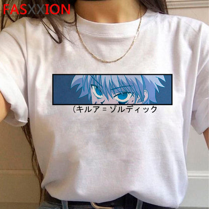 Hunter x Hunter killua zoldyck kurapika hxh t-shirt male japanese 2021 print couple clothes  clothes