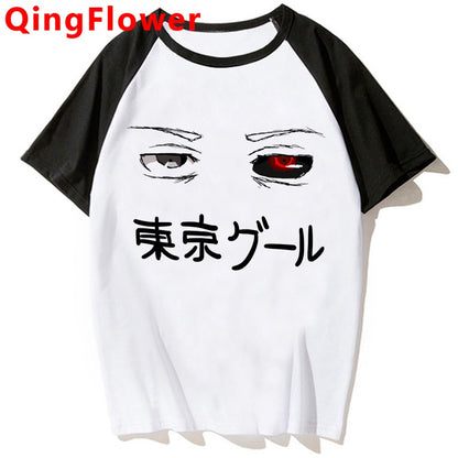 Japanese Anime Kaneki Ken Y2k Tokyo Ghoul T Shirt Men Kawaii Manga Graphic Tees Fashion Tshirt Summer 90s Tops T-shirt Male