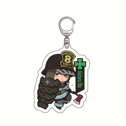 Enn Enn No Shouboutai Fire Force Cosplay Keychain High Quality Transparent Acrylic Fashion Anime Figures Key Chain Cute Trinkets