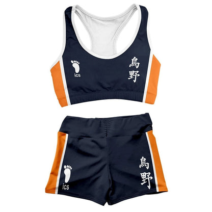 Anime Costume Women Swimsuit Haikyuu Cosplay Volleyball Sportswear Summer Swimming Sweatpants Beach Shorts Pants Shirt Suit