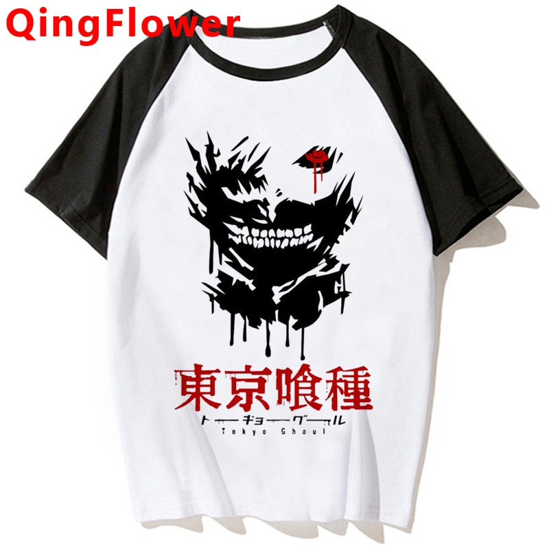 Japanese Anime Kaneki Ken Y2k Tokyo Ghoul T Shirt Men Kawaii Manga Graphic Tees Fashion Tshirt Summer 90s Tops T-shirt Male