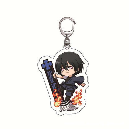 Enn Enn No Shouboutai Fire Force Cosplay Keychain High Quality Transparent Acrylic Fashion Anime Figures Key Chain Cute Trinkets