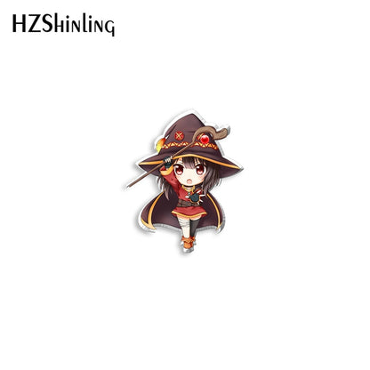 2021 New KonoSuba God&#39;s Blessing on this Wonderful World Acrylic Lapel Pin Epoxy Butterfly Clasp Pin Handmade Butterfly Brooch