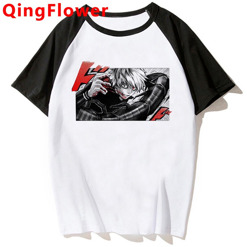 Japanese Anime Kaneki Ken Y2k Tokyo Ghoul T Shirt Men Kawaii Manga Graphic Tees Fashion Tshirt Summer 90s Tops T-shirt Male