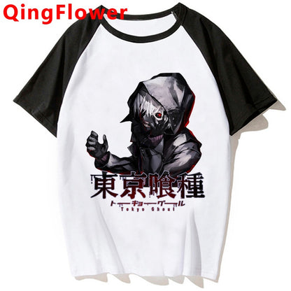 Japanese Anime Kaneki Ken Y2k Tokyo Ghoul T Shirt Men Kawaii Manga Graphic Tees Fashion Tshirt Summer 90s Tops T-shirt Male