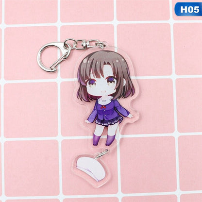 Anime DATE A LIVE Tokisaki Kurumi KeyChain Cosplay Acrylic Key ring Pendant Gift