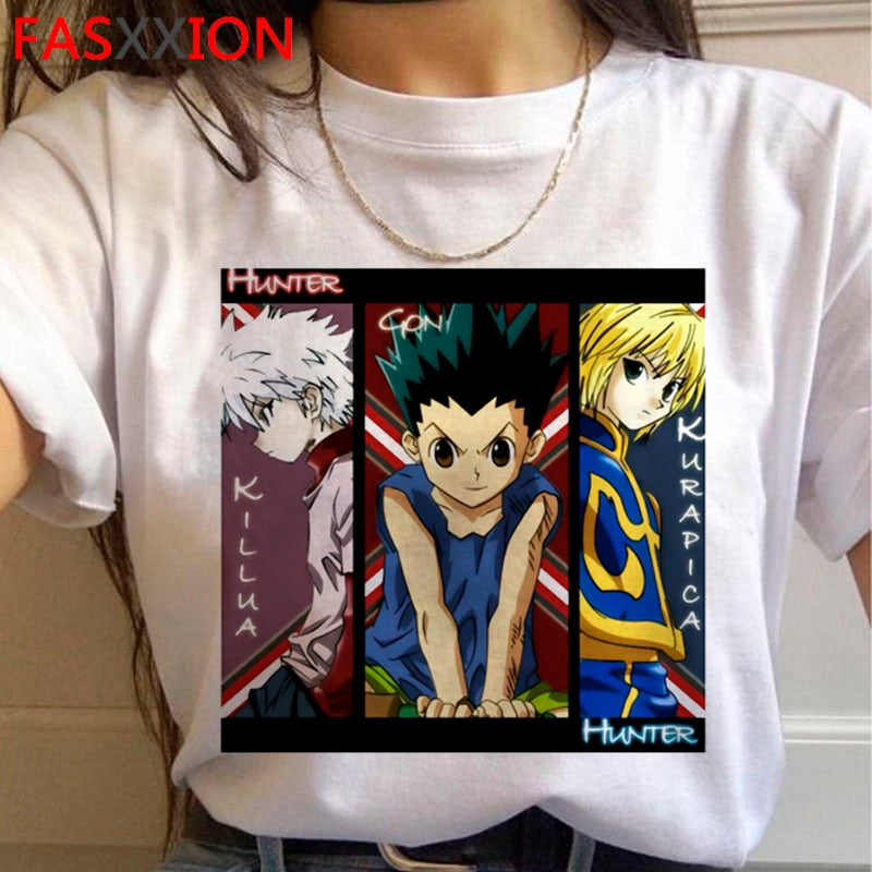 Hunter x Hunter killua zoldyck kurapika hxh t-shirt male japanese 2021 print couple clothes  clothes