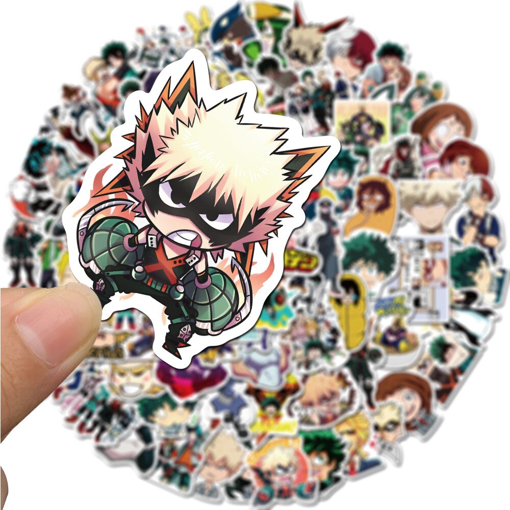 10/30/50Pcs My Hero Academia Anime Stickers Cartoon Toy For Kids Waterproof Laptop Skateboard Guitar Motorcycle Luggage Sticker