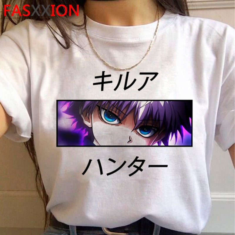 Hunter x Hunter killua zoldyck kurapika hxh t-shirt male japanese 2021 print couple clothes  clothes