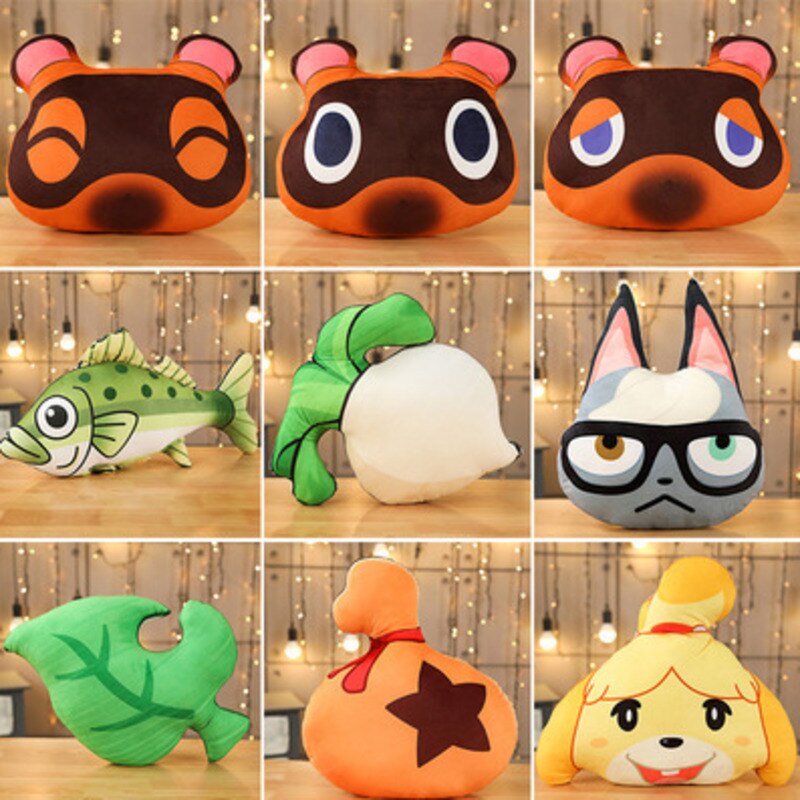 12 styles Animal Crossing Plush Pillow Doubutsu No Mori Sofa Cushion Tom Nook Foxes Stuffed Doll Gifts For Children Birthday Day