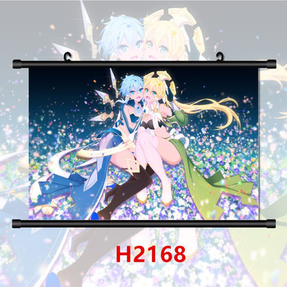 Sword Art Online  Konno Yuuki Sinon Asada Shino   Anime Manga HD Print Wall Poster Scroll