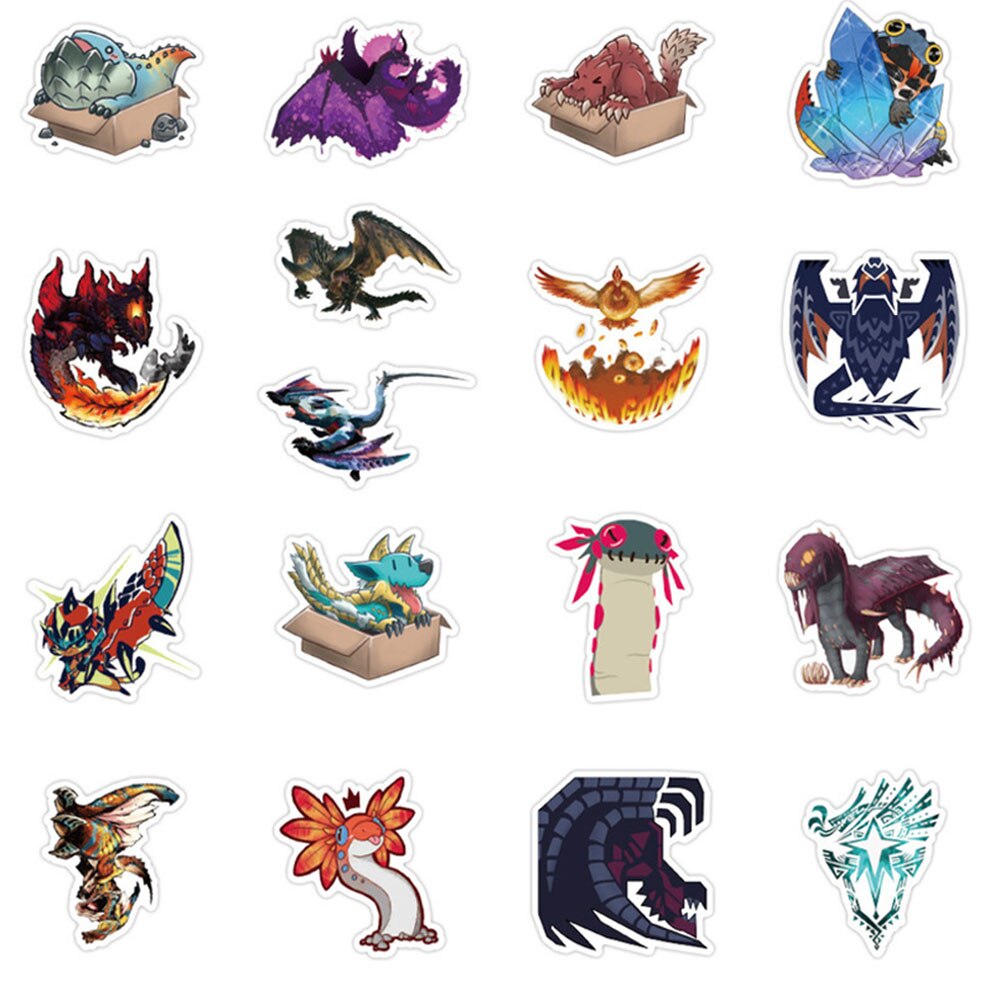 10/30/50PCS Japanese Game Monster Hunter Stickers  DIY Snowboard Laptop Luggage Fridge Waterproof Graffiti Fun Sticker for Kid