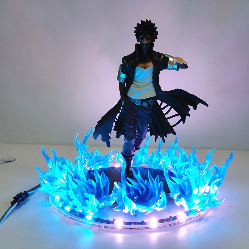 Anime Figure My Hero Academia Dabi Blue Fire Scene DIY Led PVC Toy 17cm Boku no Hero Academia Dabi Action Figurine Doll Juguetes