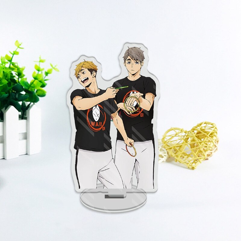 Anime Haikyuu!! Acrylic Desk Stand Figures Models Volleyball Teenagers Figures Plate Holder Cake Topper Activities Table Decor