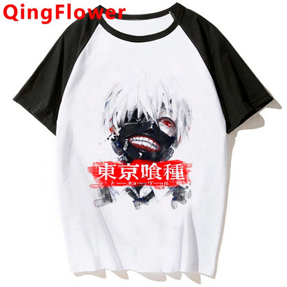 Japanese Anime Kaneki Ken Y2k Tokyo Ghoul T Shirt Men Kawaii Manga Graphic Tees Fashion Tshirt Summer 90s Tops T-shirt Male