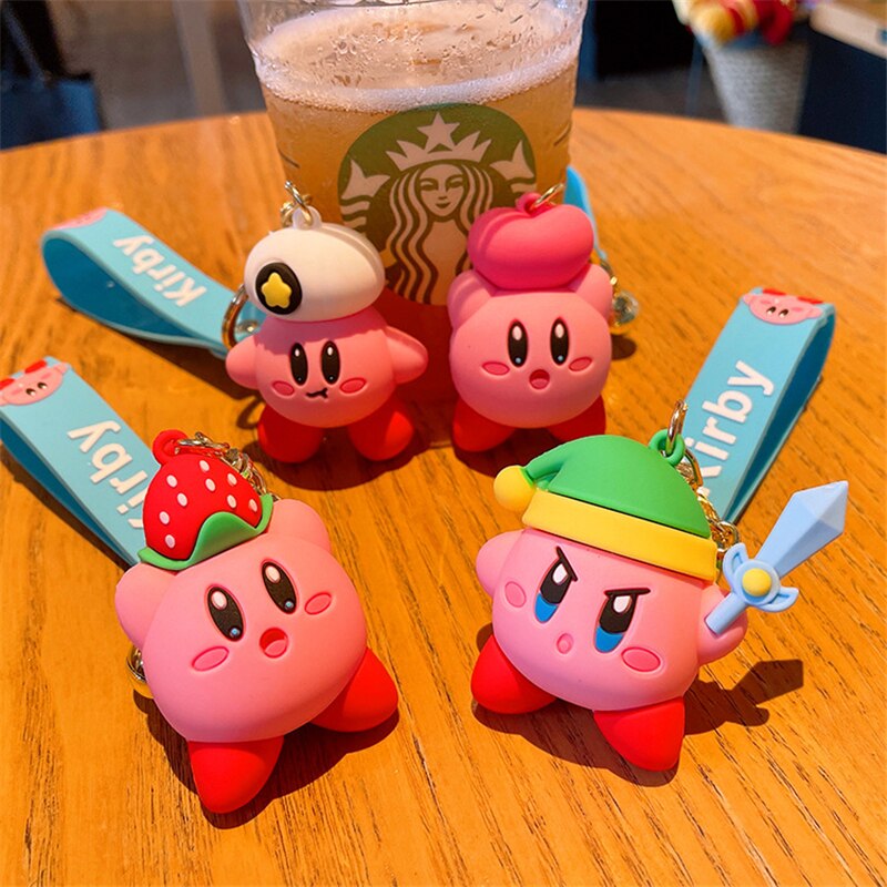 Cartoon Waddle Dee Doo Game Sweet Pink Kirby Anime Pendant Kabi  Keychian Children Birthday Gifts Women Car Bag Key Chian Girls