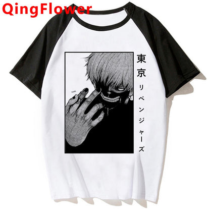 Japanese Anime Kaneki Ken Y2k Tokyo Ghoul T Shirt Men Kawaii Manga Graphic Tees Fashion Tshirt Summer 90s Tops T-shirt Male