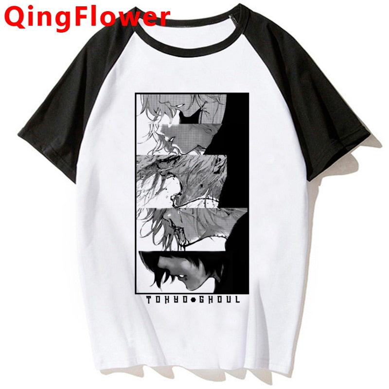 Japanese Anime Kaneki Ken Y2k Tokyo Ghoul T Shirt Men Kawaii Manga Graphic Tees Fashion Tshirt Summer 90s Tops T-shirt Male