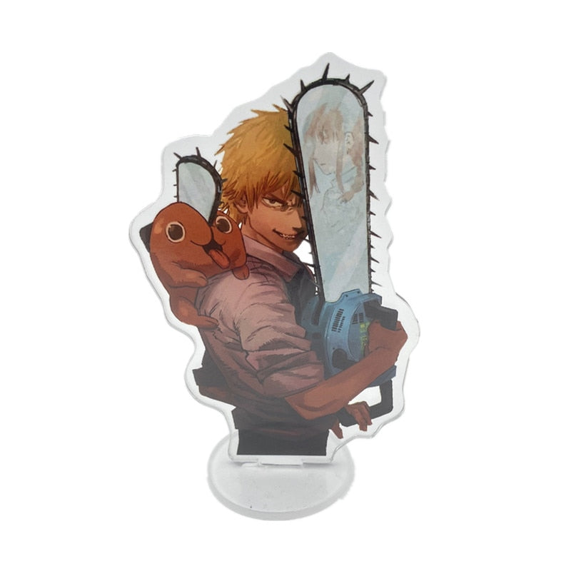 Anime Chainsaw Man Figure Stand Model Denji Pochita Power Hayakawa Aki Standing Plate Acrylic Cartoon Cosplay Props