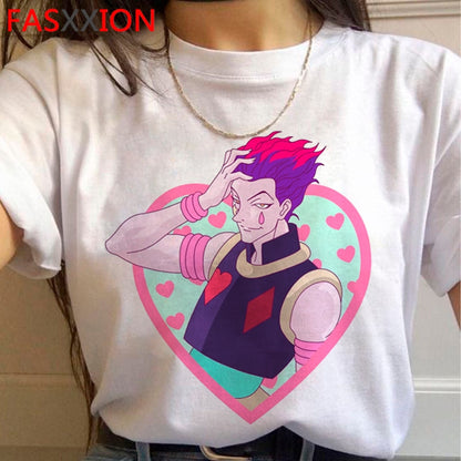 Hunter x Hunter killua zoldyck kurapika hxh t-shirt male japanese 2021 print couple clothes  clothes