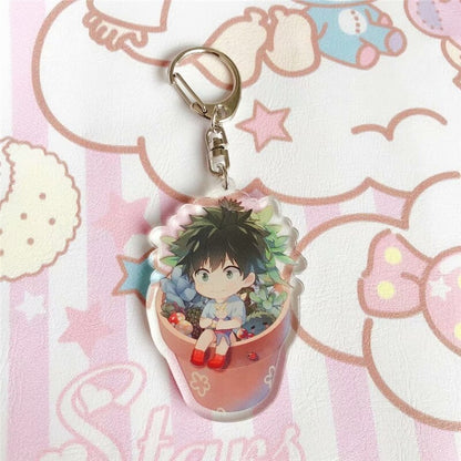 Japan Anime My Hero Academia Boku No Hero Academia Keychain Cosplay Cartoon Figure Transparent Acrylic Pendant Keyring Fans Gift