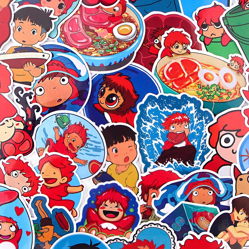 10/20/35PCS Japanese Anime Ponyo on the Cliff by the Sea Stickers Luggage Skateboard Graffiti Waterproof Sticker Fun Toy Kids