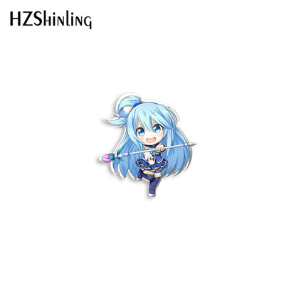 2021 New KonoSuba God&#39;s Blessing on this Wonderful World Acrylic Lapel Pin Epoxy Butterfly Clasp Pin Handmade Butterfly Brooch