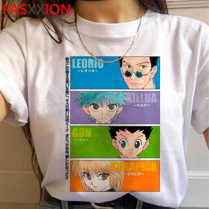 Hunter x Hunter killua zoldyck kurapika hxh t-shirt male japanese 2021 print couple clothes  clothes