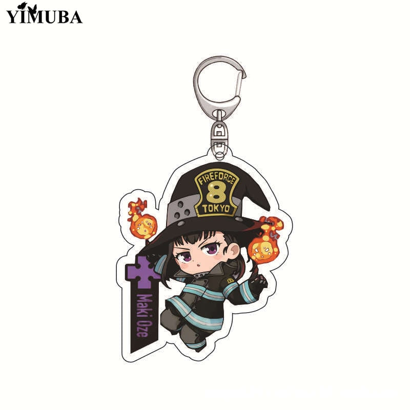 Enn Enn No Shouboutai Fire Force Cosplay Keychain High Quality Transparent Acrylic Fashion Anime Figures Key Chain Cute Trinkets