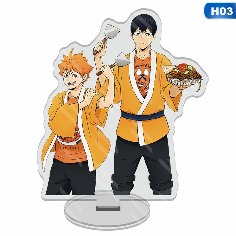 Anime Haikyuu!! Acrylic Desk Stand Figures Models Volleyball Teenagers Figures Plate Holder Cake Topper Activities Table Decor