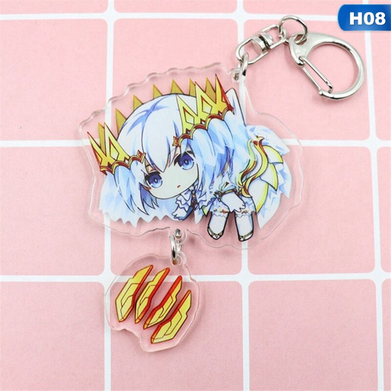 Anime DATE A LIVE Tokisaki Kurumi KeyChain Cosplay Acrylic Key ring Pendant Gift