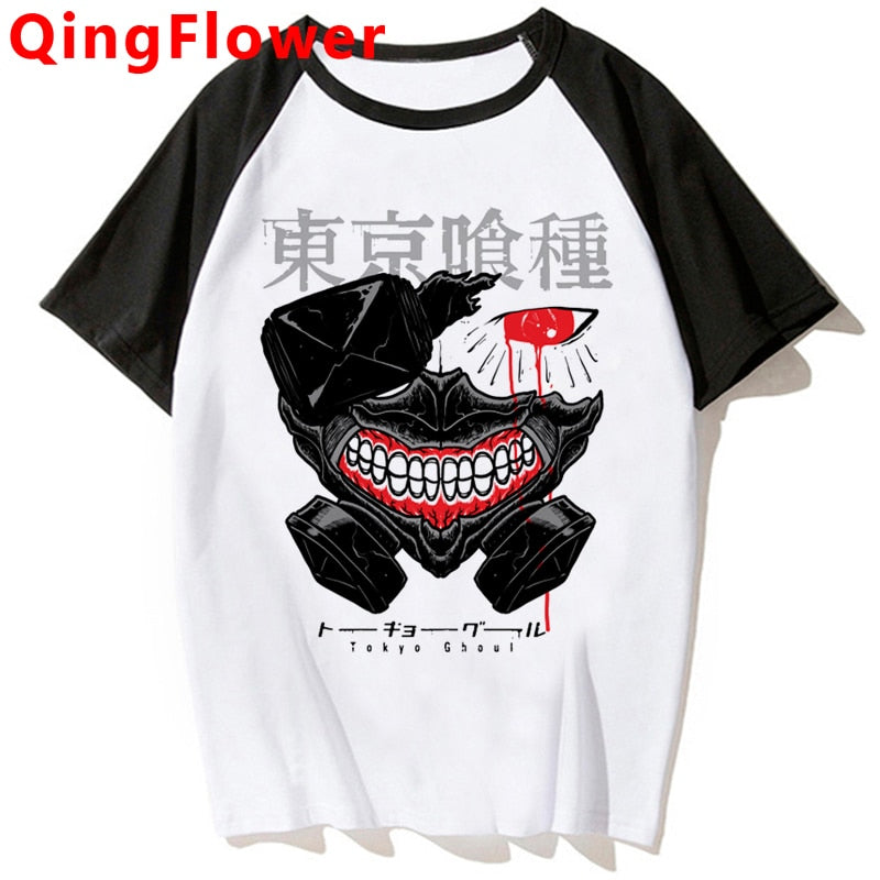 Japanese Anime Kaneki Ken Y2k Tokyo Ghoul T Shirt Men Kawaii Manga Graphic Tees Fashion Tshirt Summer 90s Tops T-shirt Male